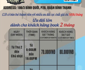 Bảng giá dịch vụ sân pickleball thanh đa